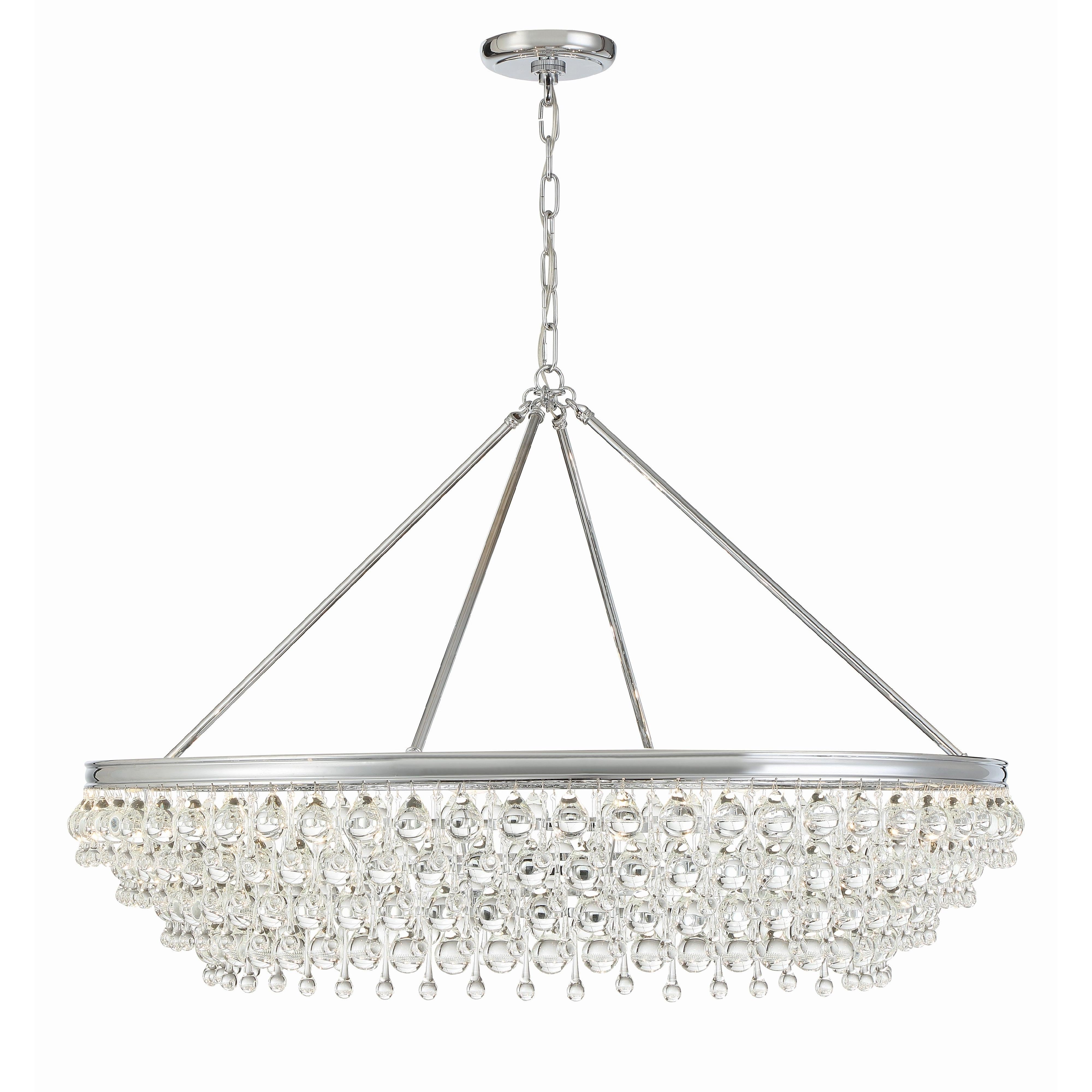 Crystorama Calypso 278-CH – 40 Inch – 8 Light – Chandelier – Polished Chrome – Damp Rated