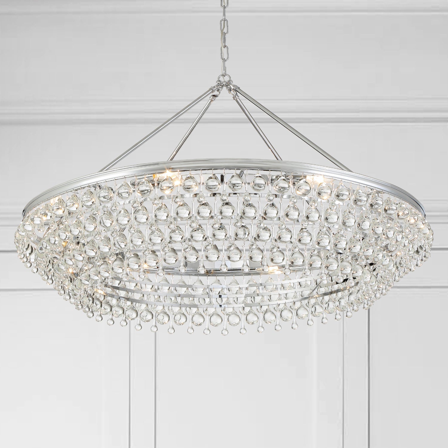 Crystorama Calypso 278-CH – 40 Inch – 8 Light – Chandelier – Polished Chrome – Damp Rated