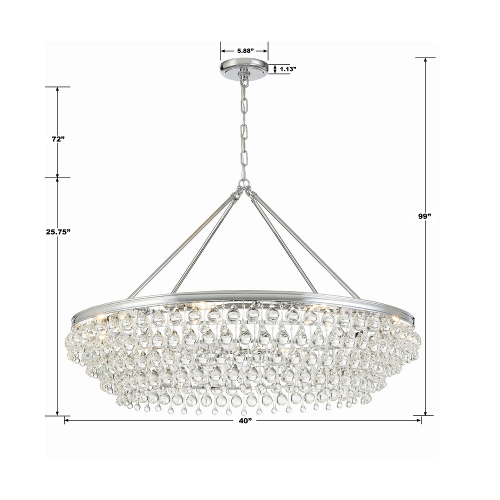 Crystorama CALYPSO 278-CH Chandelier Modern - Polished Chrome