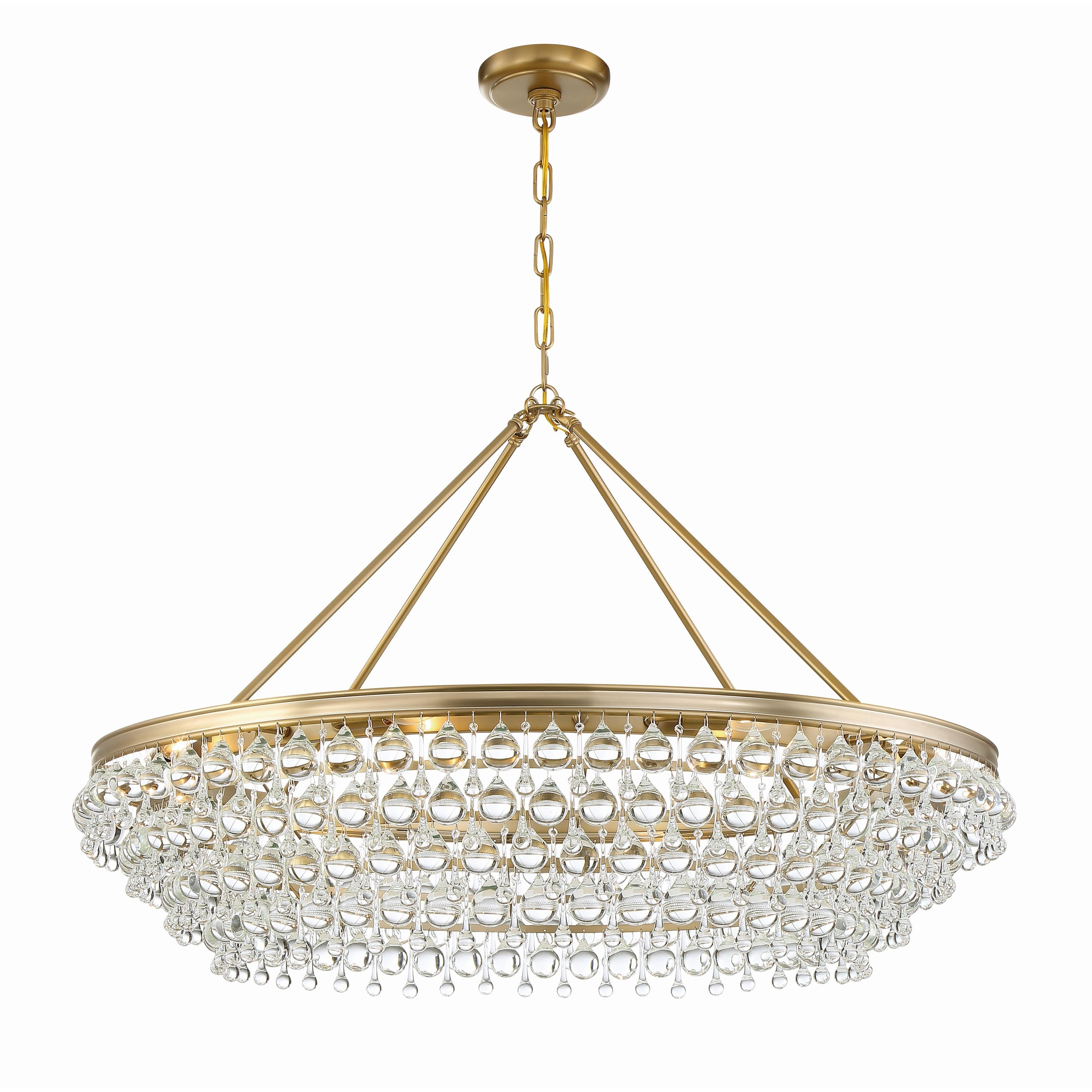 Crystorama Calypso 278-VG – 40 Inch – 8 Light – Chandelier – Vibrant Gold – Damp Rated