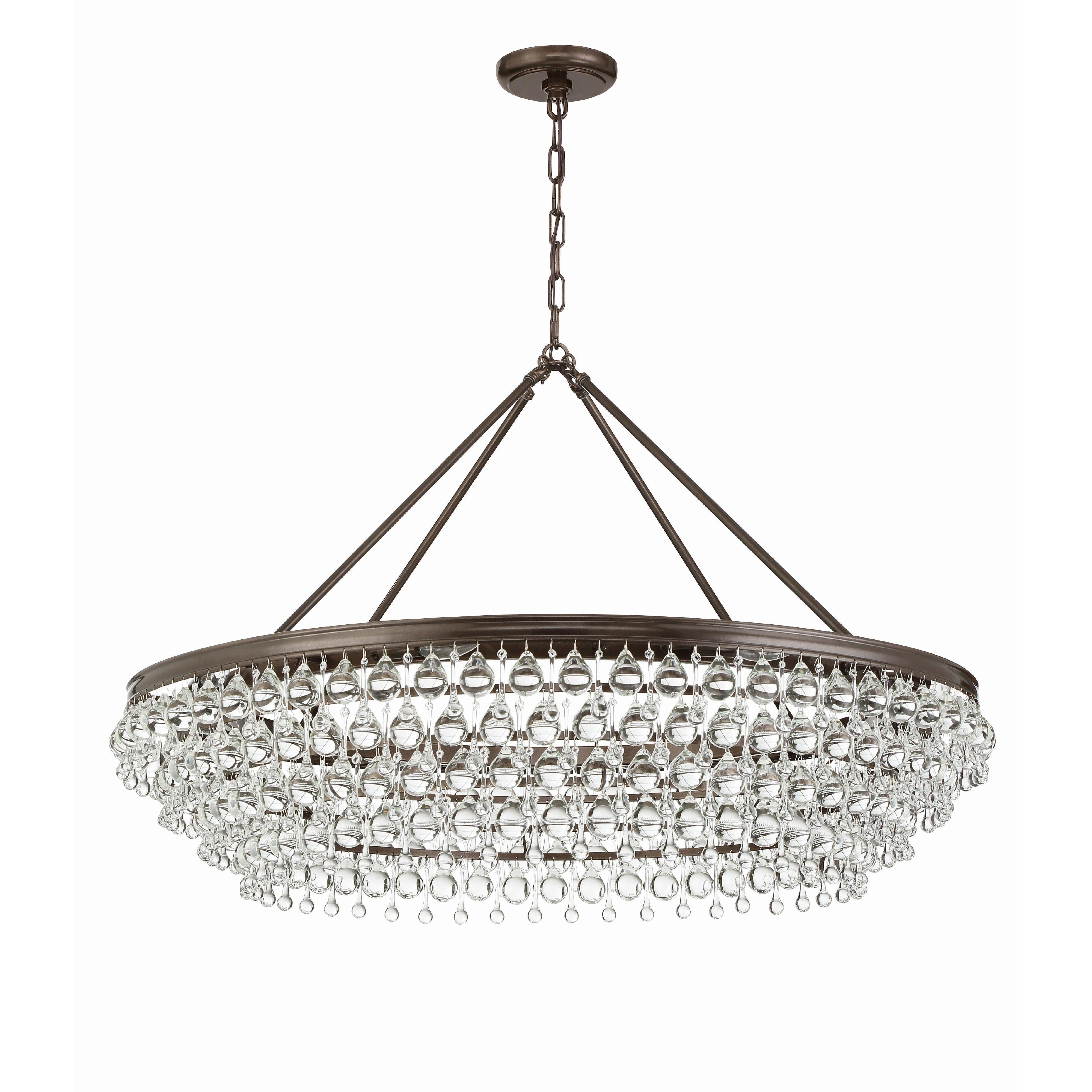 Crystorama Calypso 278-VZ – 40 Inch – 8 Light – Chandelier – Vibrant Bronze – Damp Rated