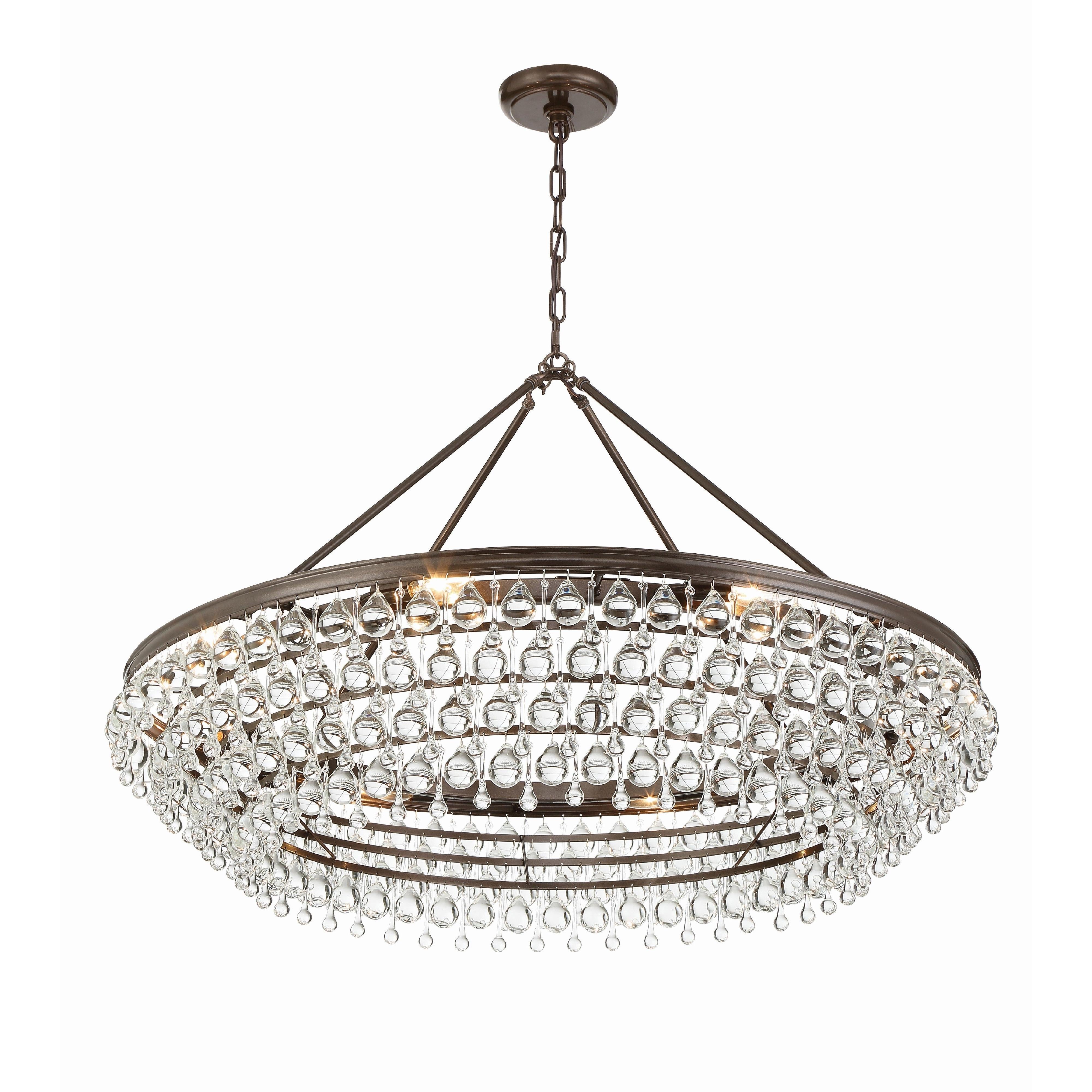 Crystorama Calypso 278-VZ – 40 Inch – 8 Light – Chandelier – Vibrant Bronze – Damp Rated