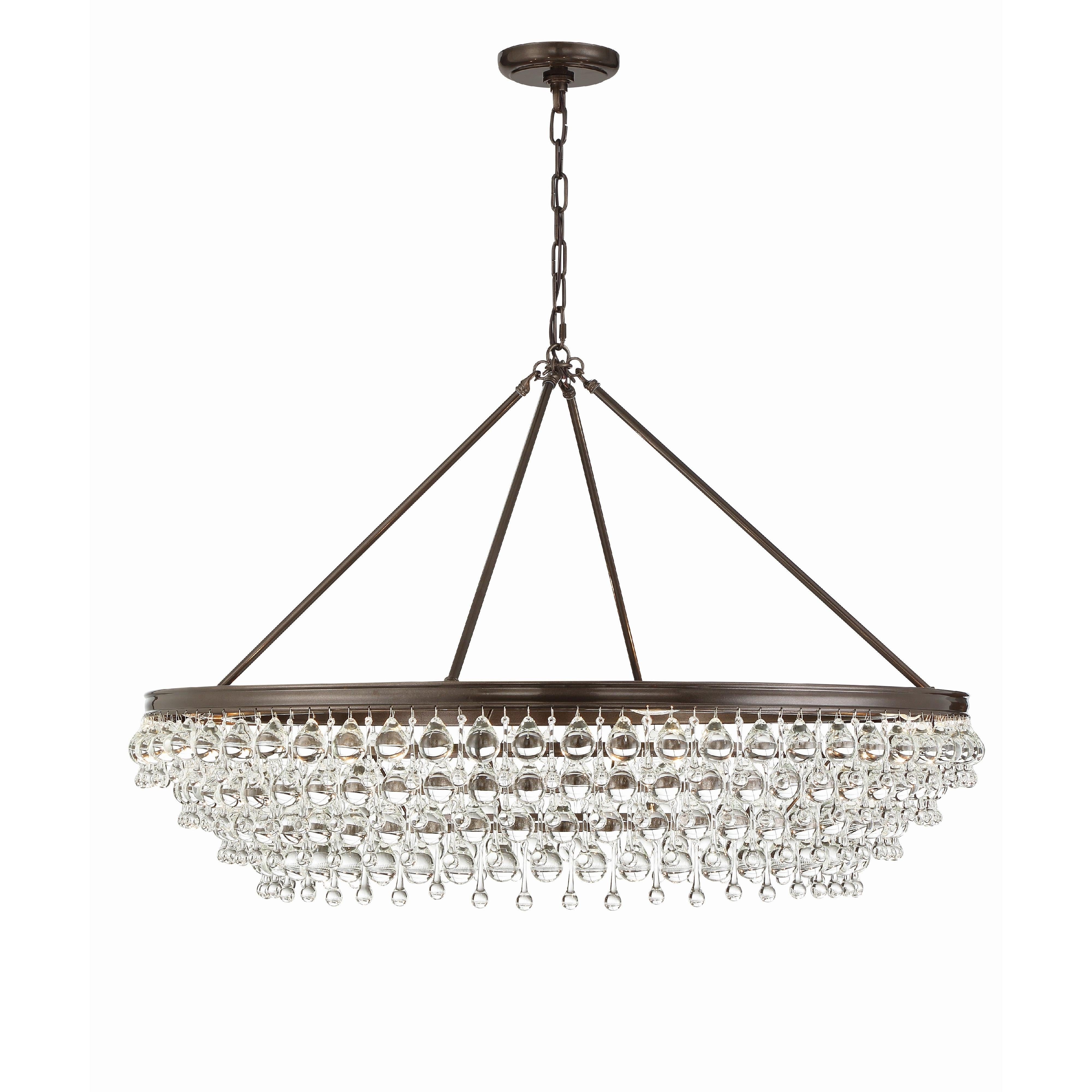 Crystorama Calypso 278-VZ – 40 Inch – 8 Light – Chandelier – Vibrant Bronze – Damp Rated