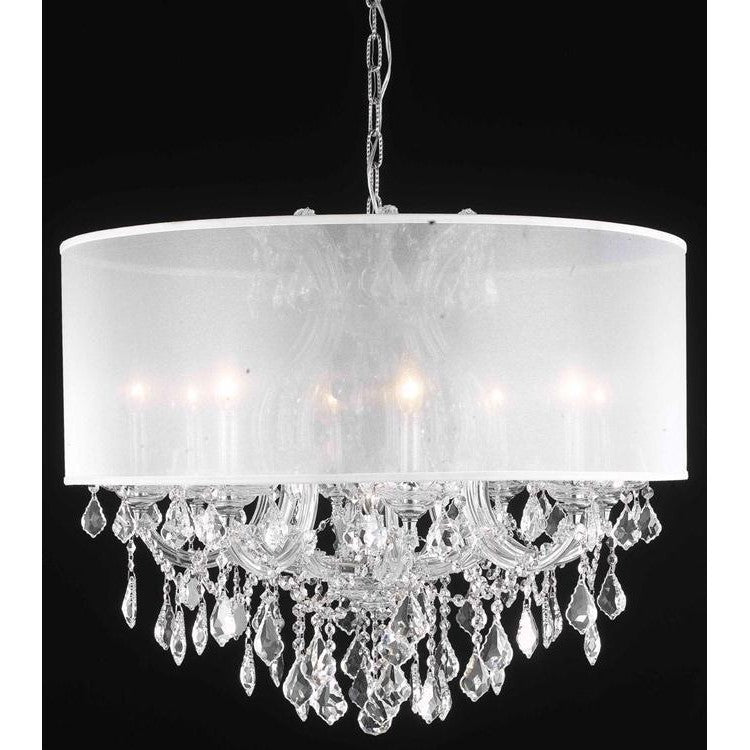 Elegant Lighting MARIA THERESA 2800D26C+SH-2R30S/EC Chandelier Crystal - Silver