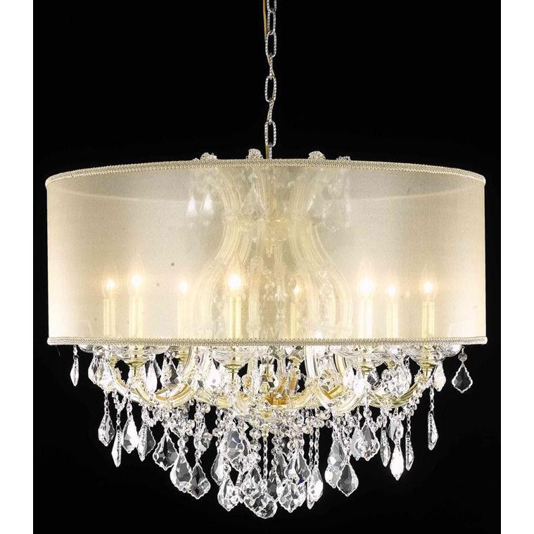 Elegant Lighting MARIA THERESA 2800D26G+SH-2R30G/RC Chandelier Crystal - Gold