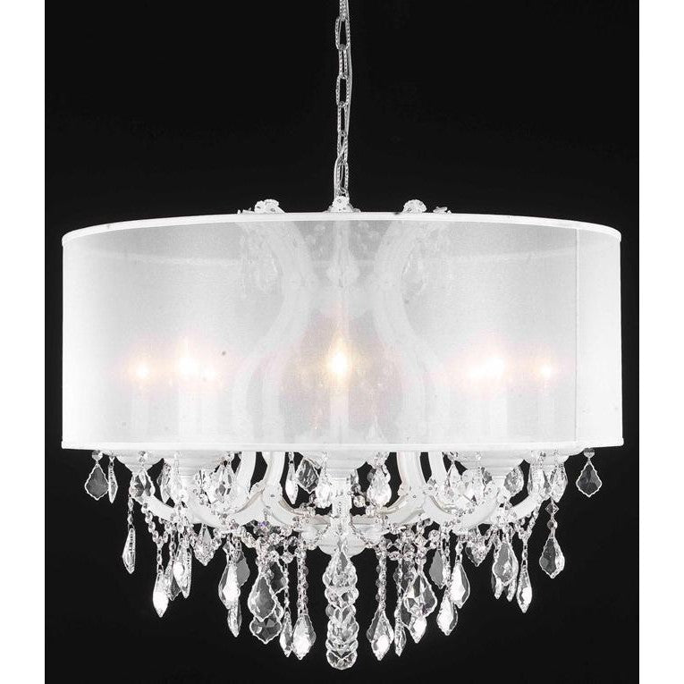 Elegant Lighting MARIA THERESA 2800D26WH+SH-2R30S/SS Chandelier Crystal - Silver