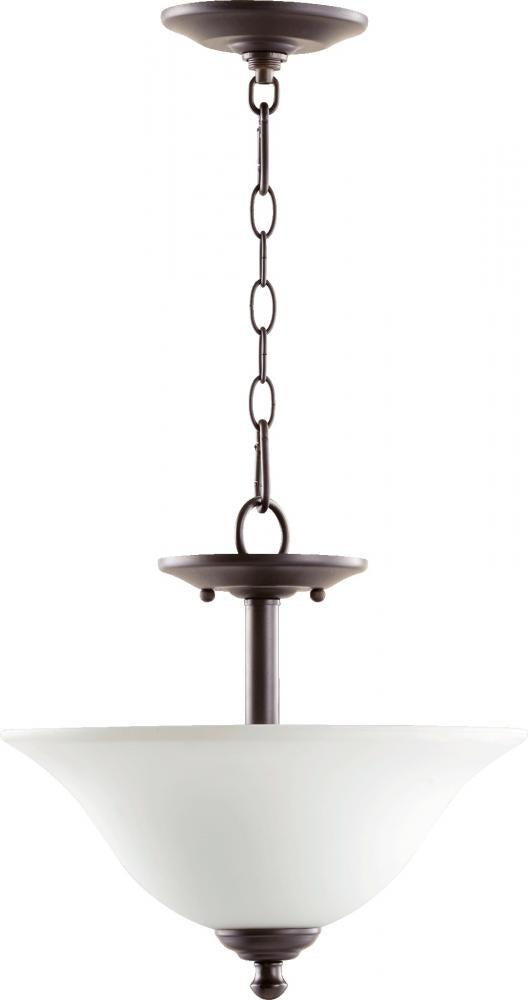 Quorum Lighting SPENCER 2810-13186 Pendant Traditional - Oiled Bronze W Satin Opal