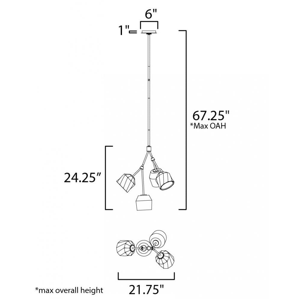 Maxim Lighting AKIMBO 28274DBZAB Pendant - Combination Finishes