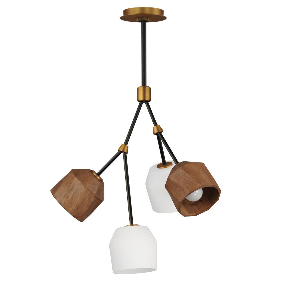 Akimbo 14.5 Inch 4 Light Pendant – Dark Bronze/Antique Brass