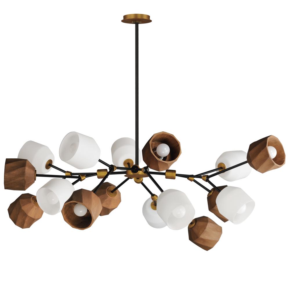 Akimbo 60.75 Inch 16 Light Pendant – Dark Bronze/Antique Brass