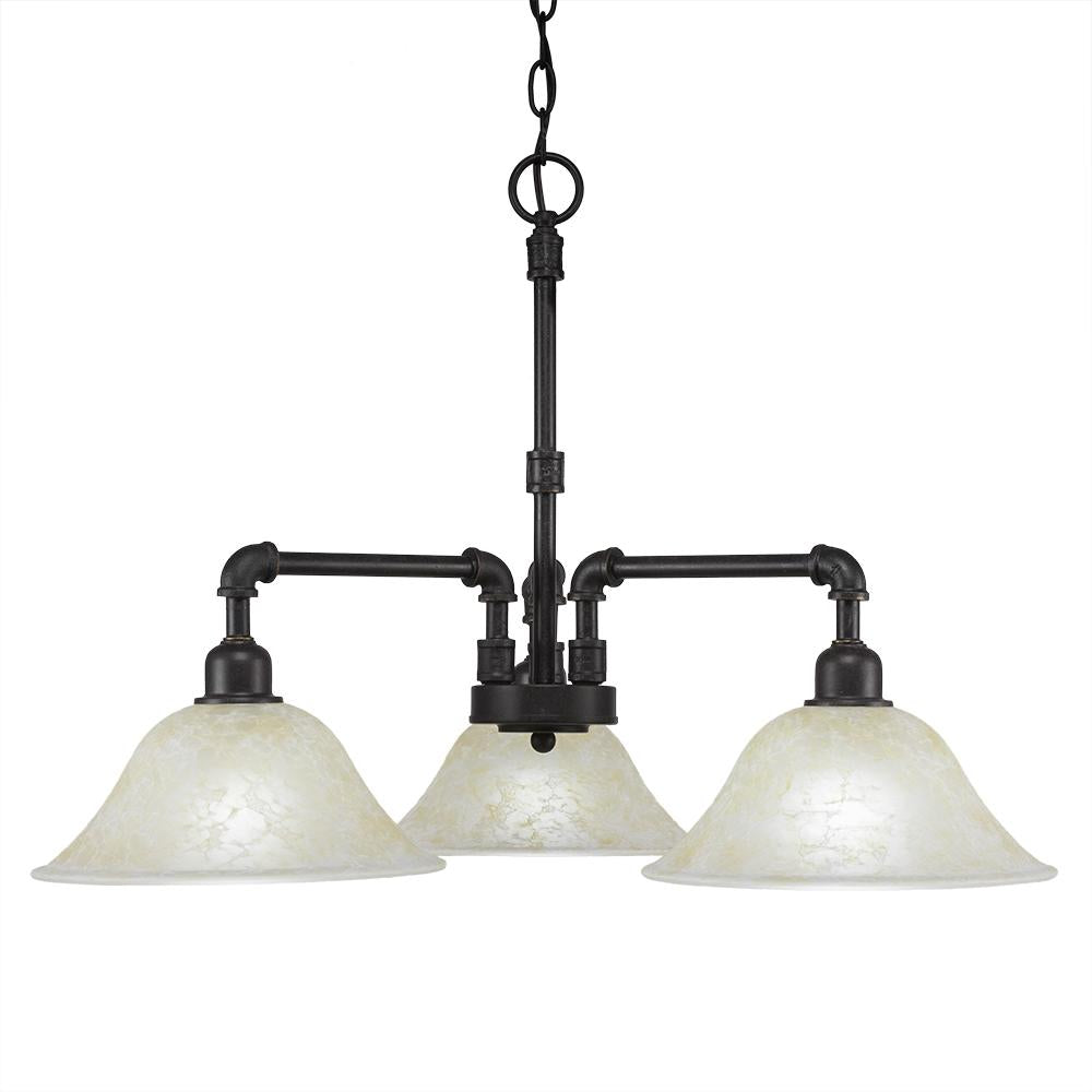 Toltec Company VINTAGE 283-DG-513 Chandelier Art Glass - Black