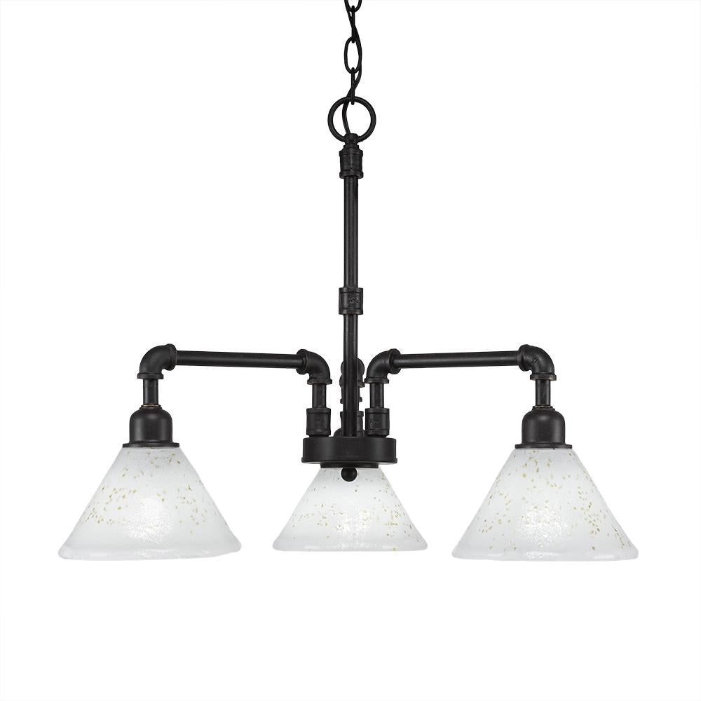 Toltec Company VINTAGE 283-DG-7145 Chandelier Art Glass - Black