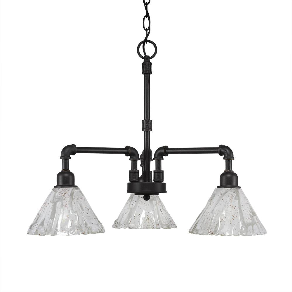 Toltec Company VINTAGE 283-DG-7195 Chandelier Art Glass - Black