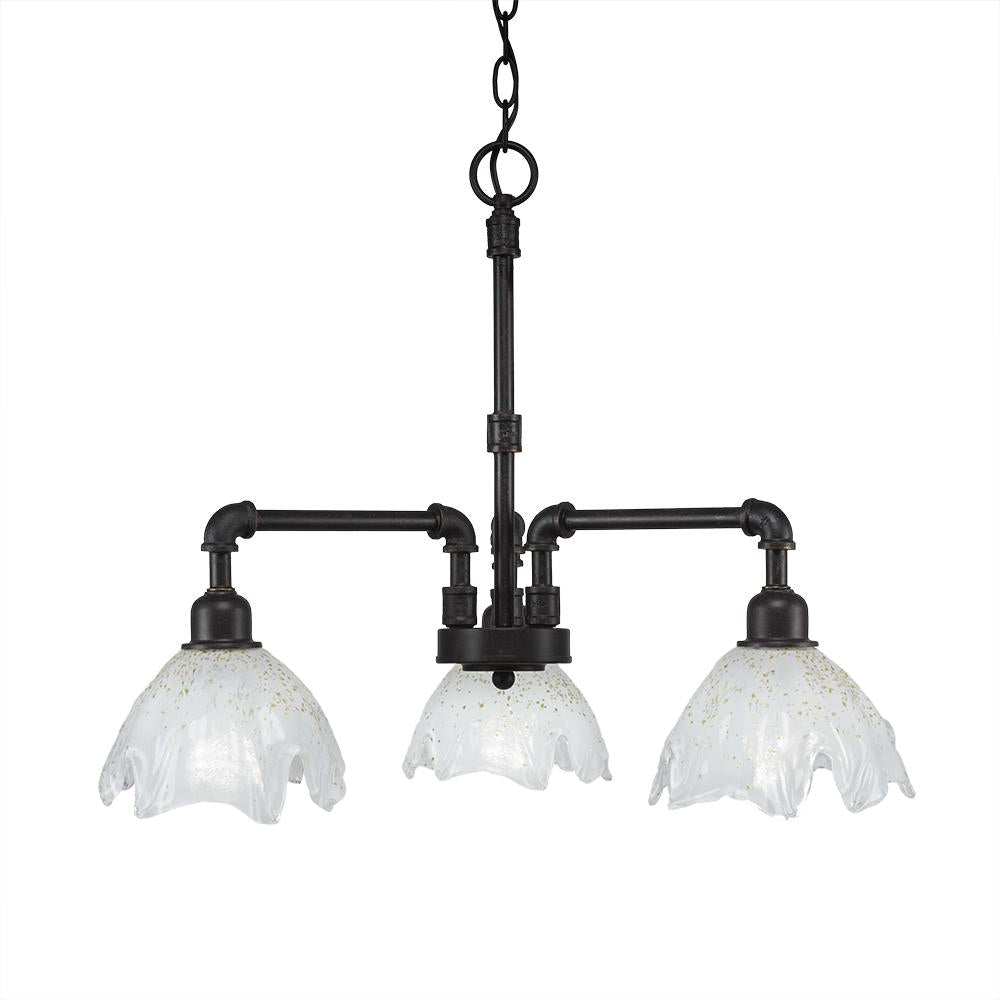 Toltec Company VINTAGE 283-DG-755 Chandelier Art Glass - Black