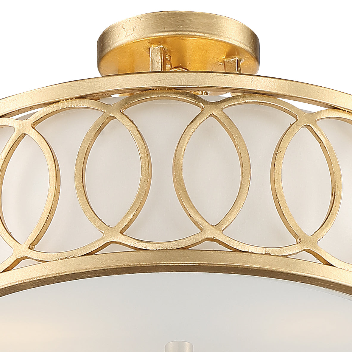 Crystorama Graham 285-GA – 15 Inch – 3 Light – Semi Flush Mount Light – Antique Gold – Dry Rated