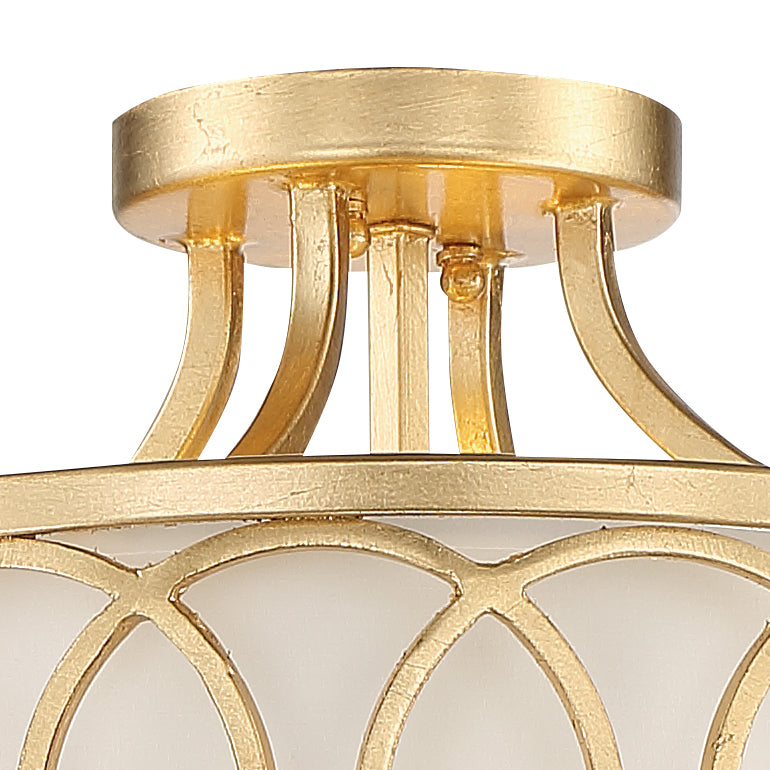 Crystorama Graham 285-GA – 15 Inch – 3 Light – Semi Flush Mount Light – Antique Gold – Dry Rated