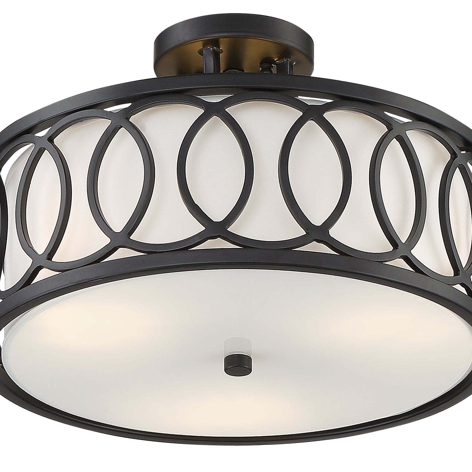 Crystorama Graham 285-MK – 15 Inch – 3 Light – Semi Flush Mount Light – Matte Black – Dry Rated