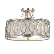Crystorama 285-SA Libby Langdon Graham 3 Light Antique Silver Semi Flush Mount