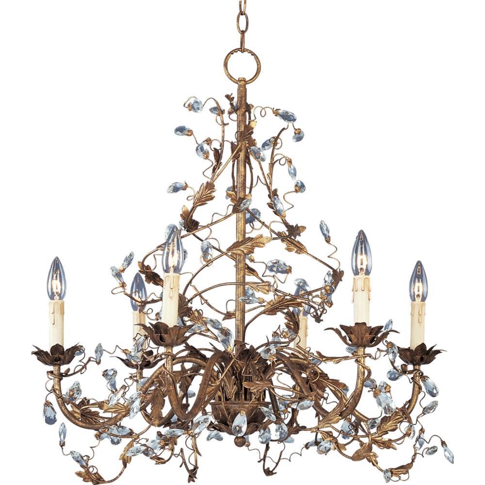 Elegante 26.5 Inch Semi Flush Mount Light – Etruscan Gold