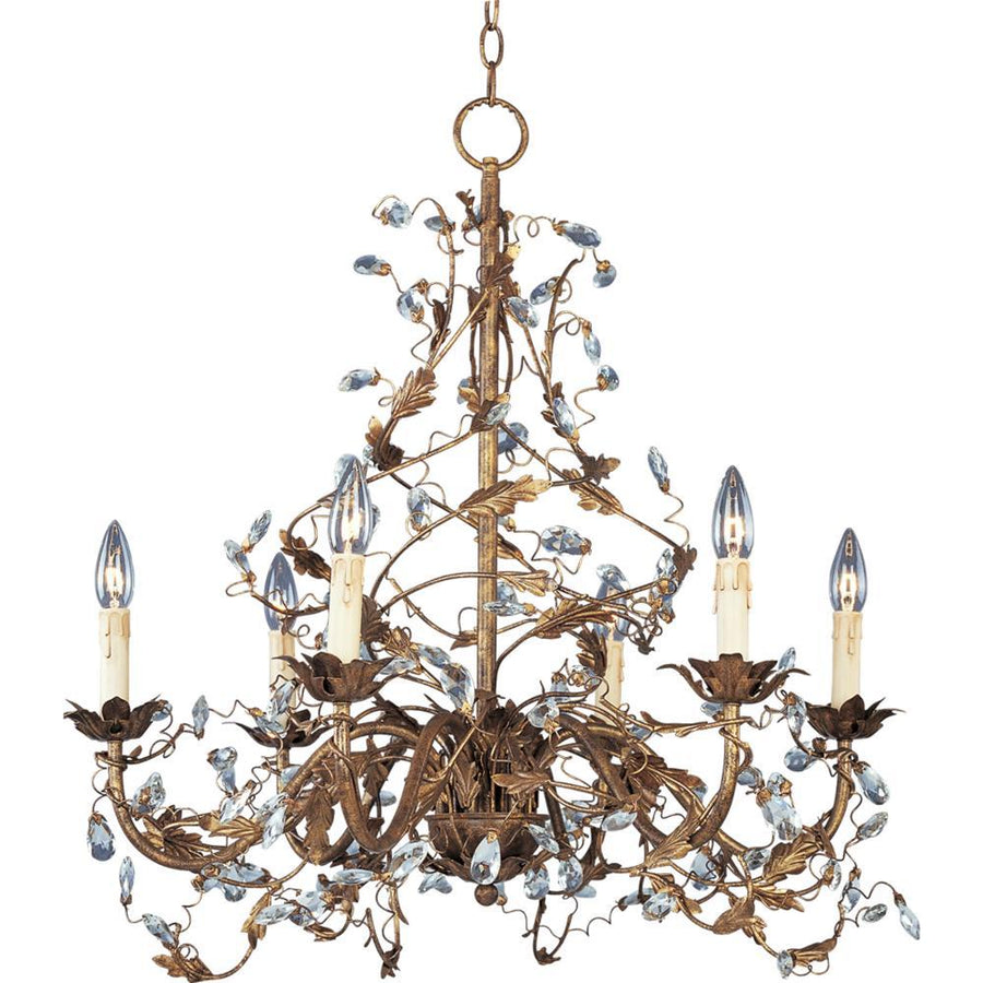 Elegante 26.5 Inch Semi Flush Mount Light – Etruscan Gold
