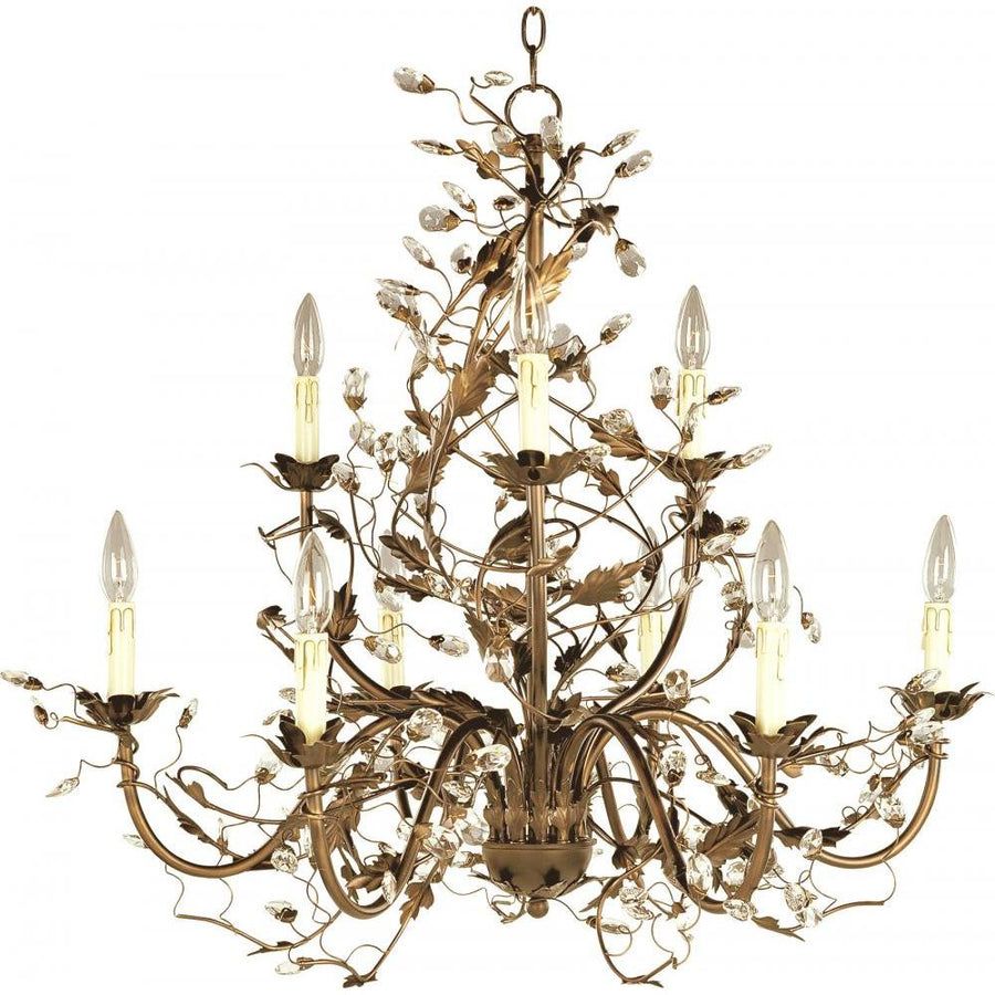 Elegante 29 Inch 9 Light Multi-Tier Chandelier – Etruscan Gold