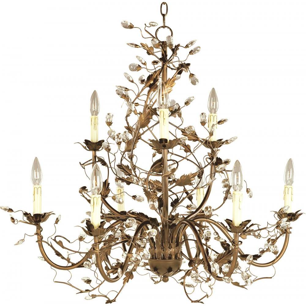 Elegante 29 Inch 9 Light Multi-Tier Chandelier – Etruscan Gold