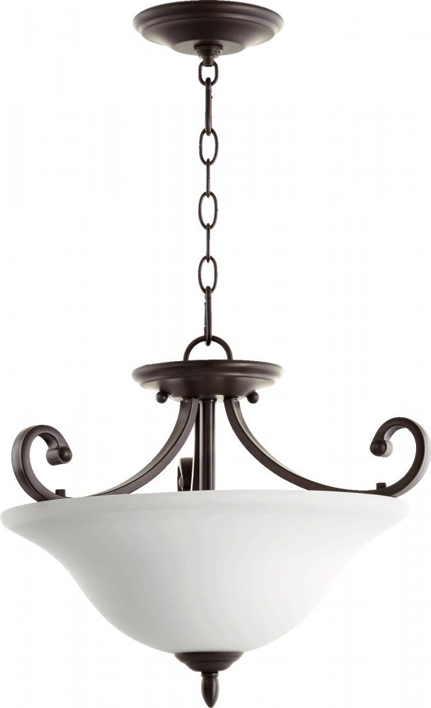 Quorum Lighting BRYANT 2854-18186 Pendant Traditional - Oiled Bronze W Satin Opal