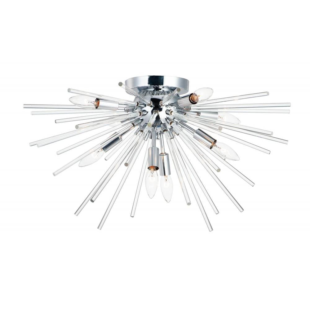Polaris 25 Inch Flush Mount Light – Polished Chrome