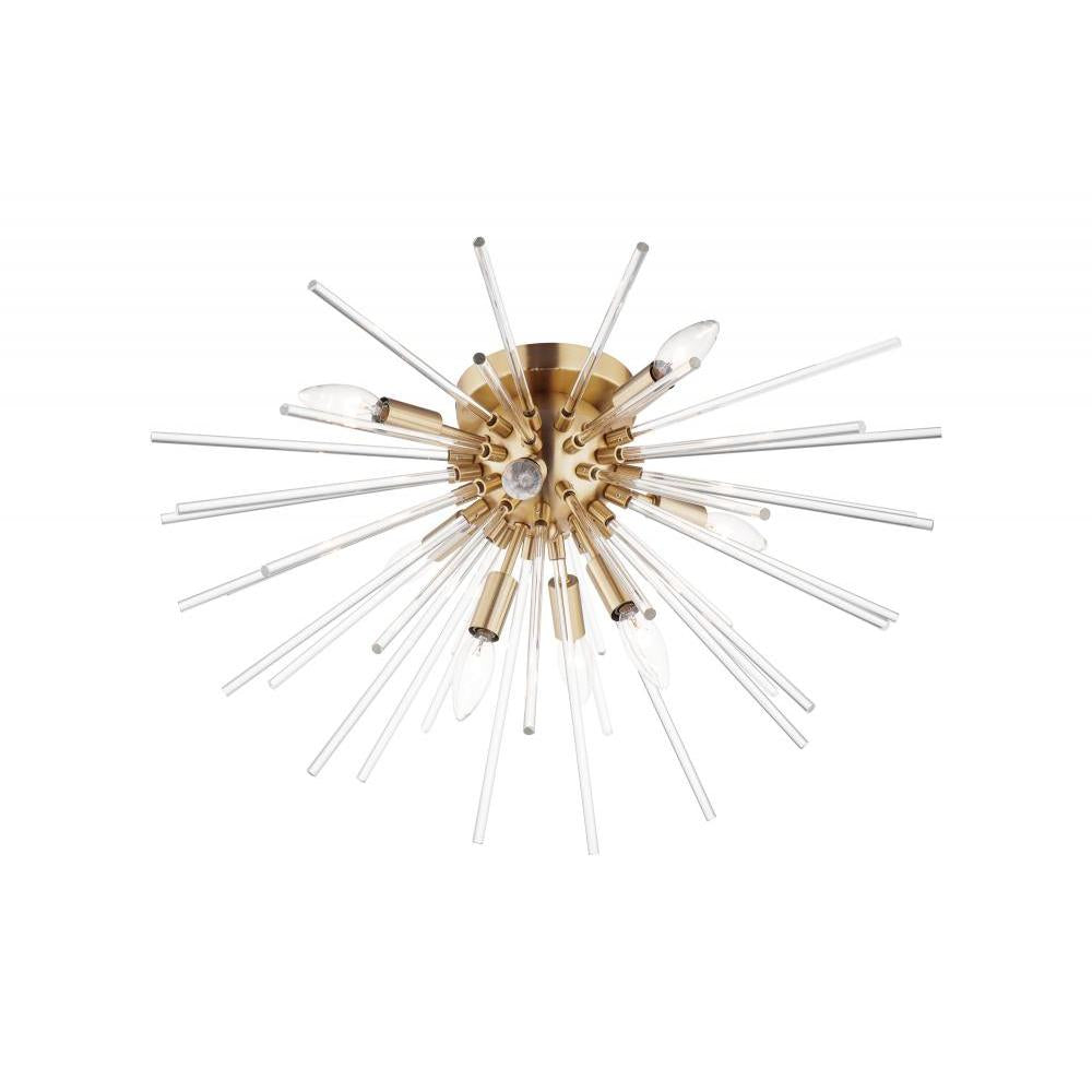Polaris 25 Inch Flush Mount Light – Satin Brass