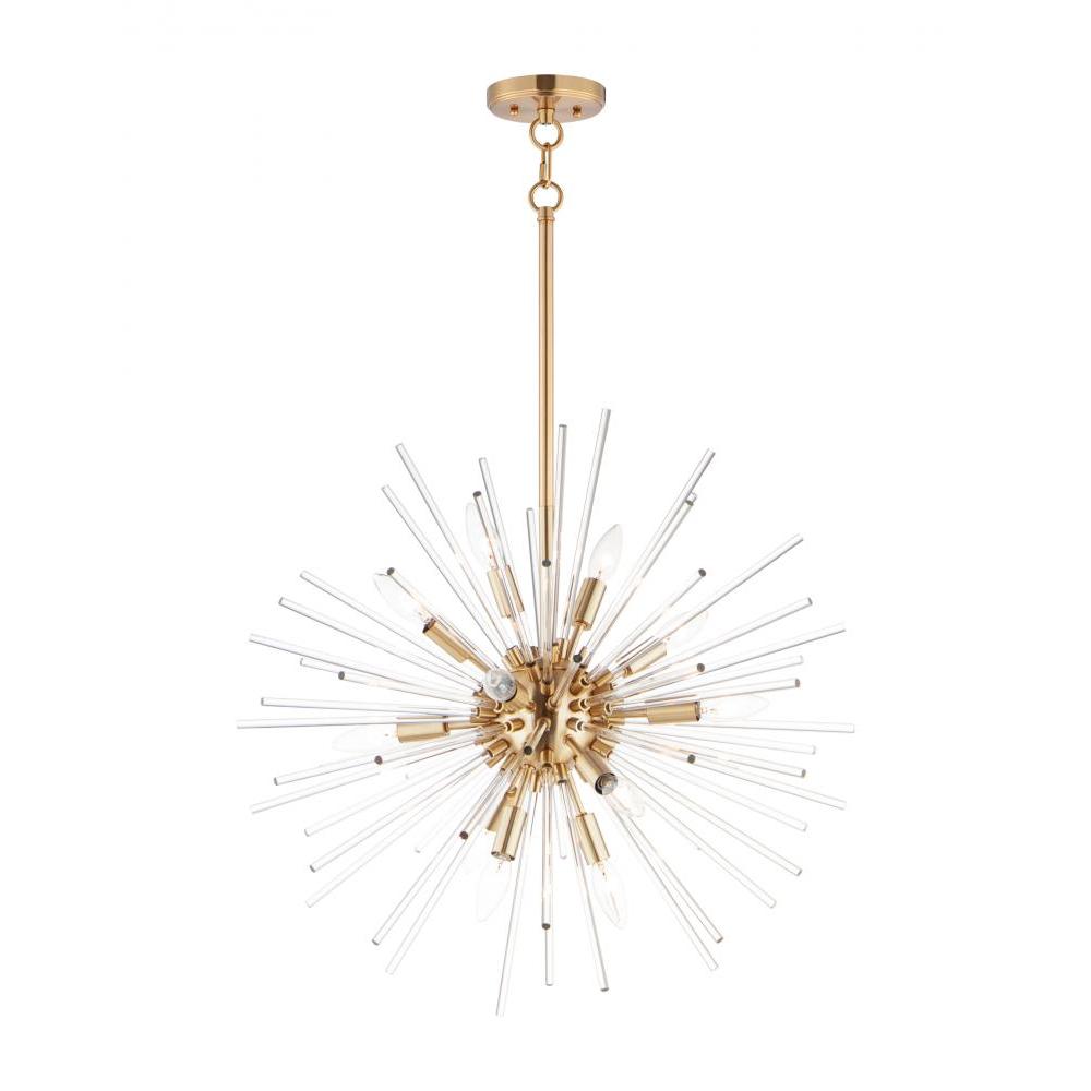 Polaris 23 Inch 12 Light Pendant – Satin Brass
