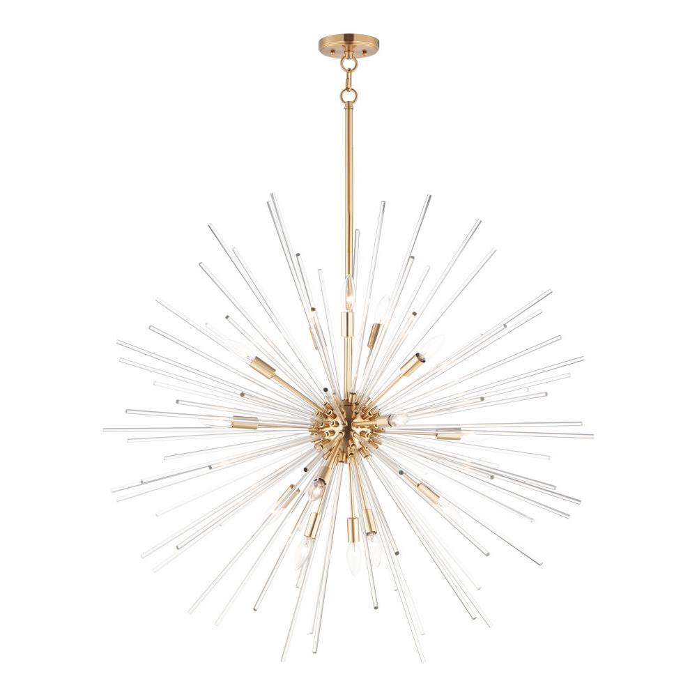 Polaris 40 Inch 16 Light Pendant – Satin Brass