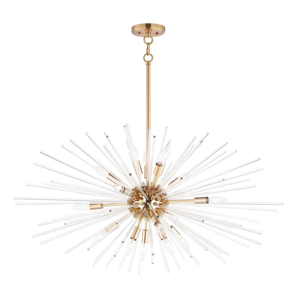 Polaris 40 Inch 16 Light Pendant – Satin Brass