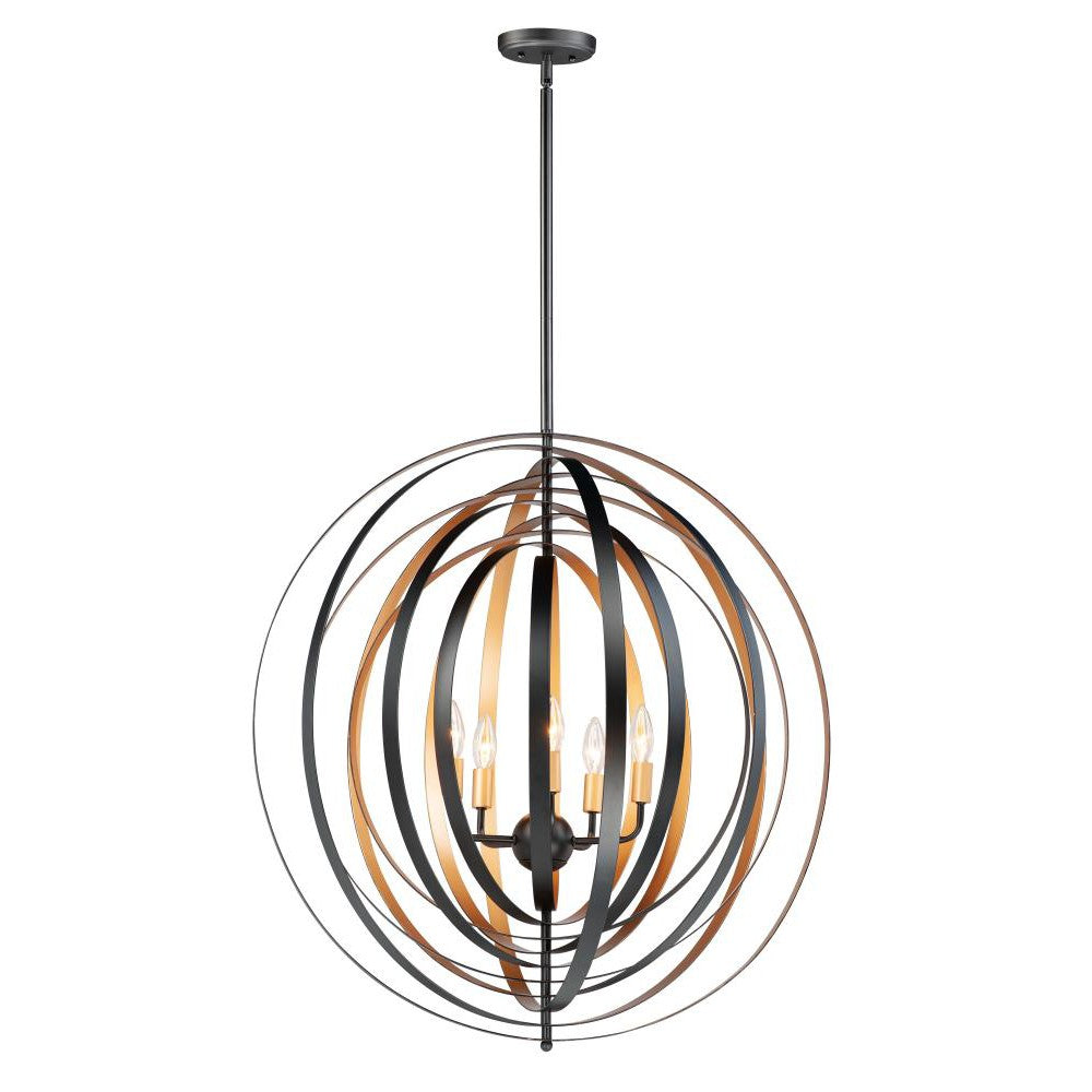 Maxim Lighting RADIAL 28675BKGLD Pendant Industrial - Black