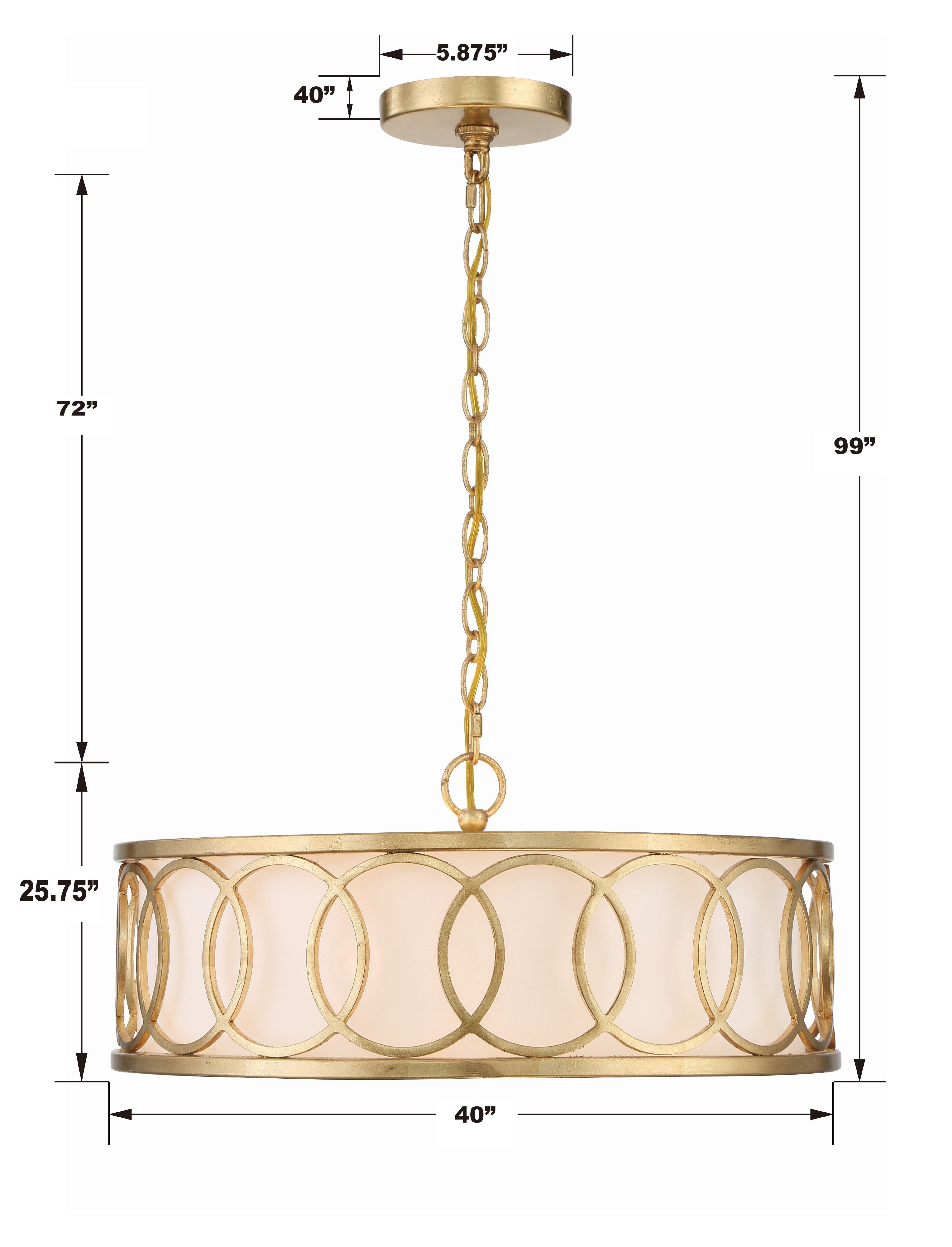 Crystorama Graham 287-GA – 18 Inch – 6 Light – Chandelier – Antique Gold – Dry Rated