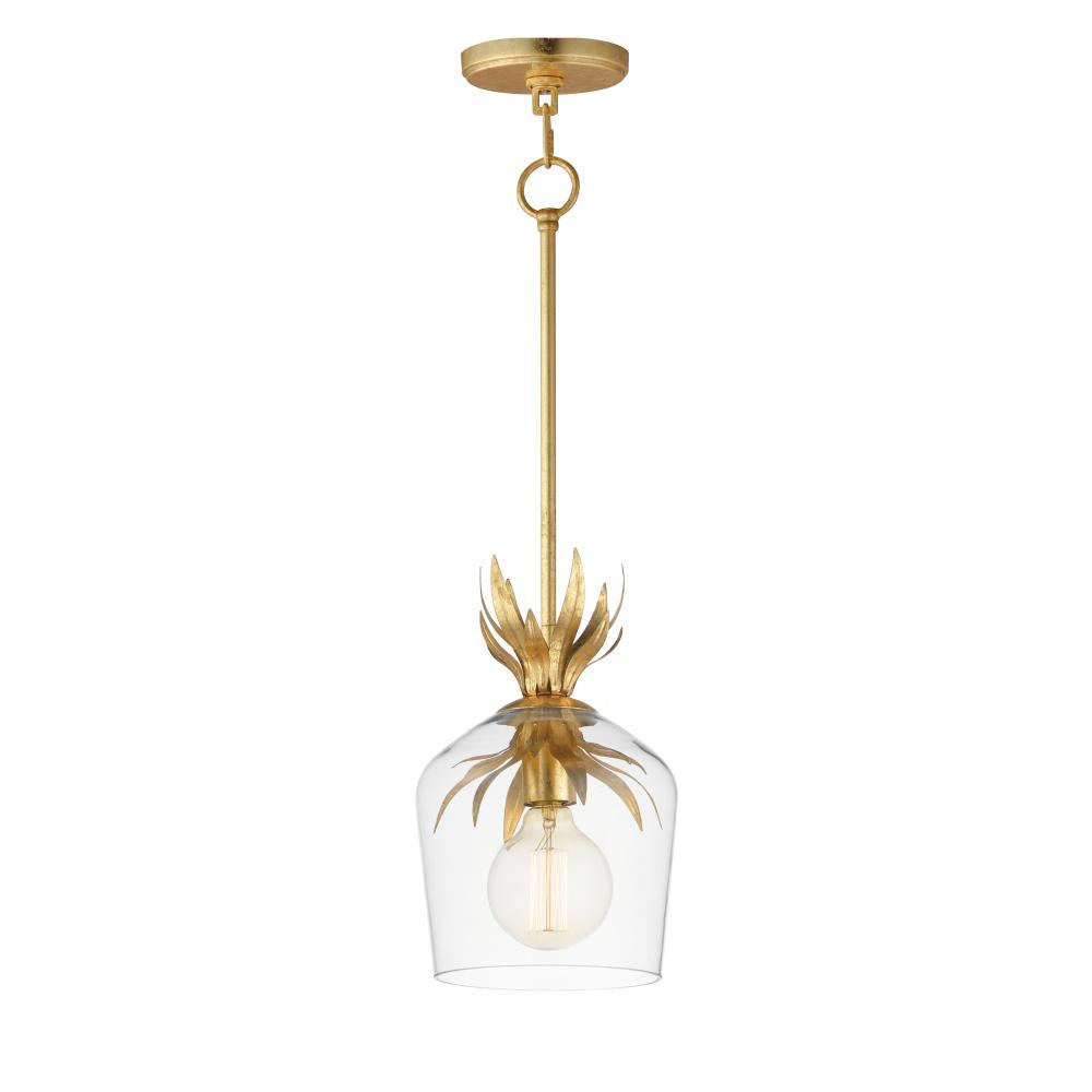 Paloma 7.75 Inch Semi Flush Mount Light – Gold Leaf