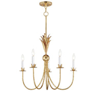 Paloma-Chandelier -  Gold Leaf light