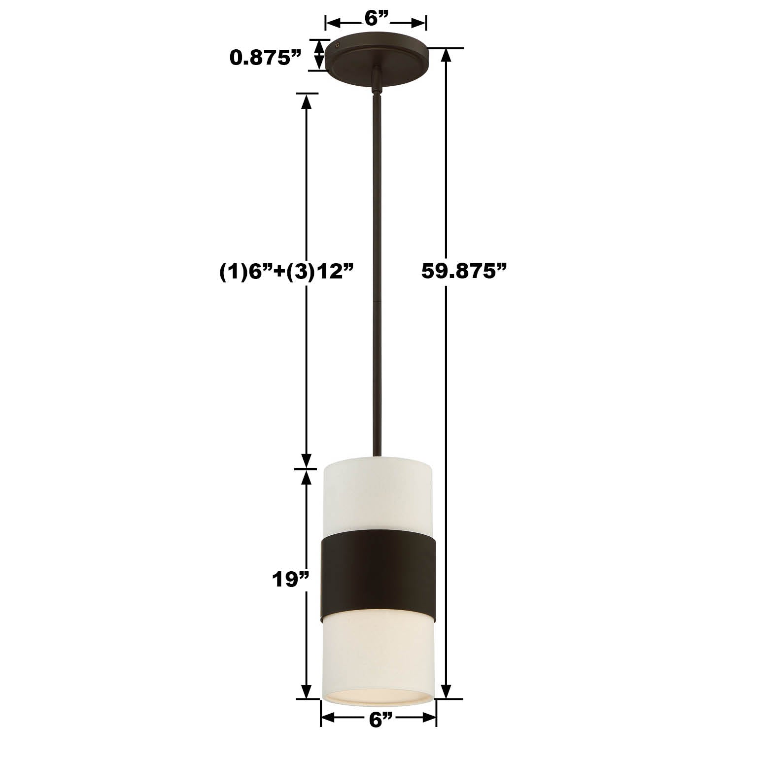 Crystorama Grayson 290-DB – 6 Inch – 1 Light – Pendant Light – Dark Bronze – Dry Rated