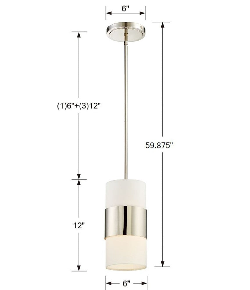 Crystorama GRAYSON 290-PN Pendant Modern - Polished Nickel