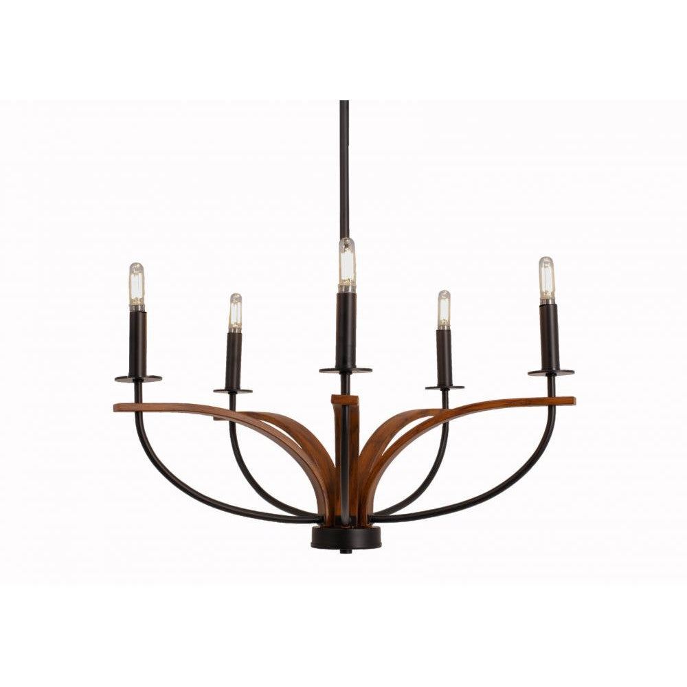 Toltec Company MONTEREY 2905-MBWG Chandelier - Black