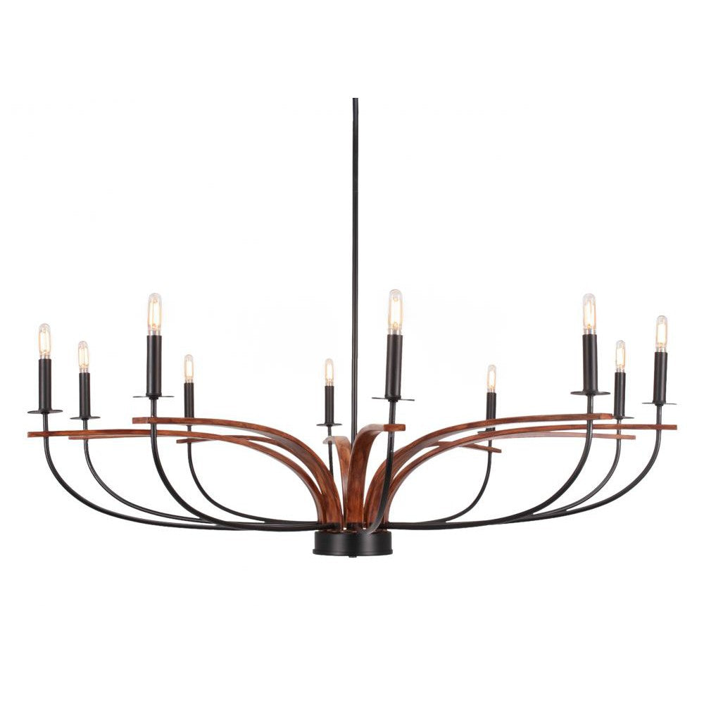 Toltec Company MONTEREY 2910-MBWG Chandelier - Black