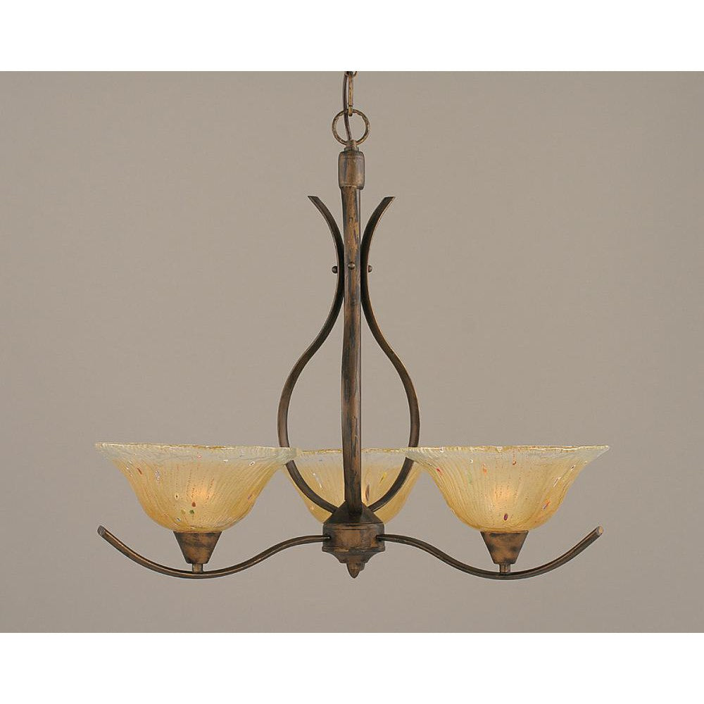 Toltec Company SWOOP 293-BRZ-730 Chandelier Art Glass - Bronze