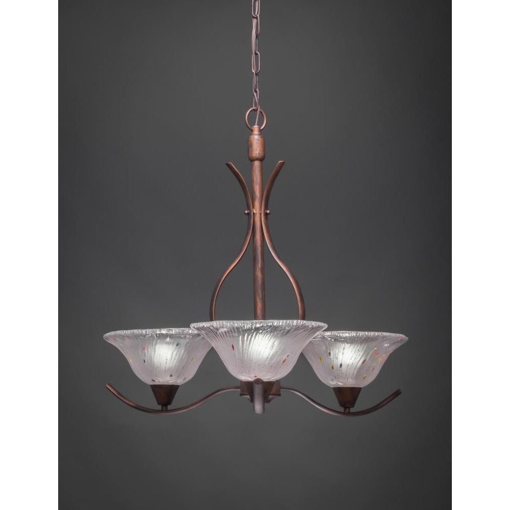 Toltec Company SWOOP 293-BRZ-731 Chandelier Art Glass - Bronze