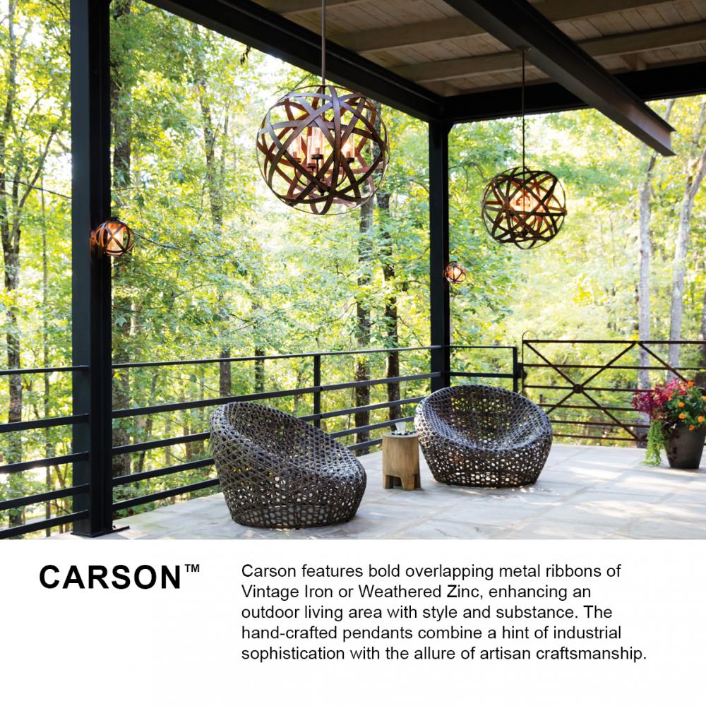 Hinkley Lighting CARSON 29704WZ Pendant Commercial - Weathered Zinc