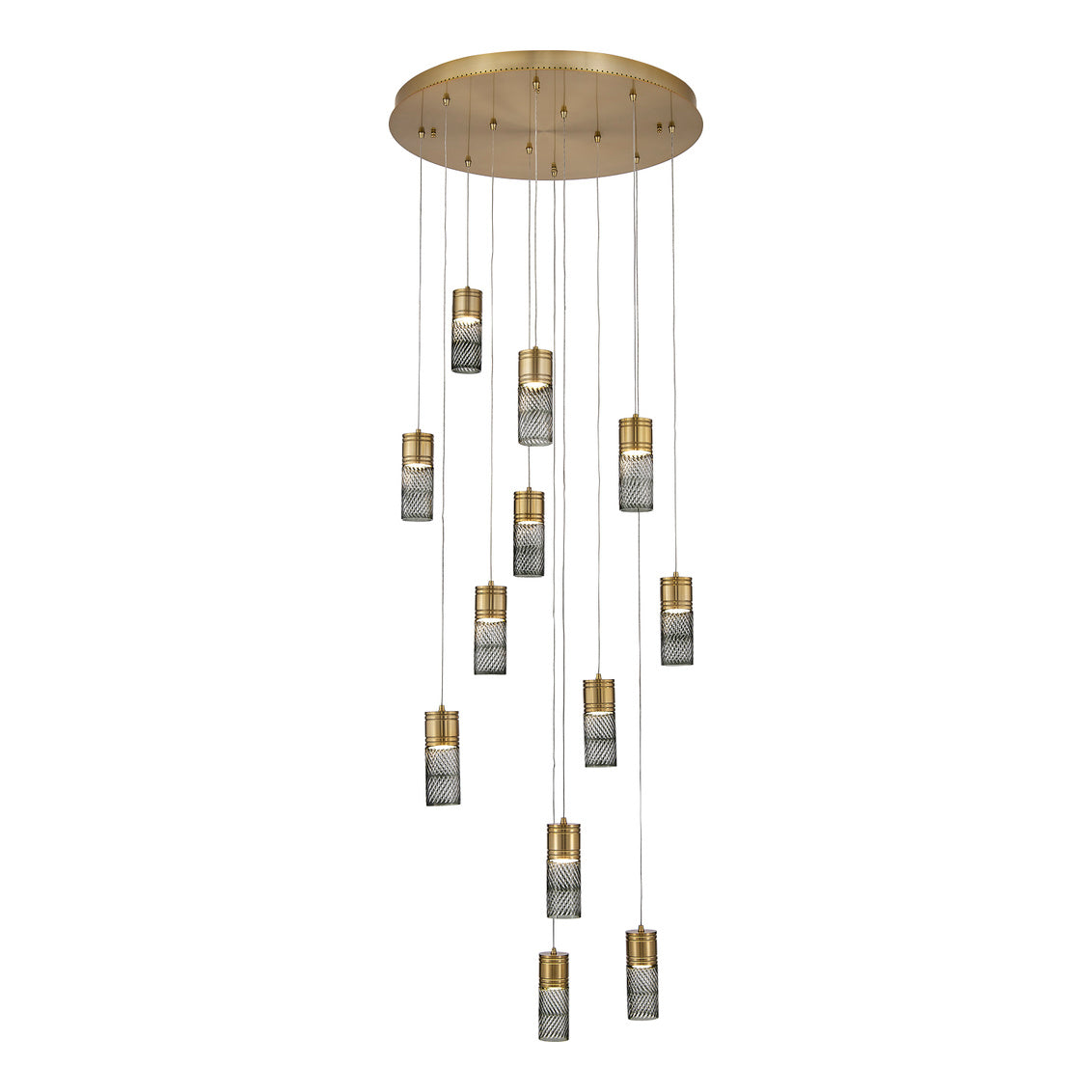 Kiriko 30-in (72-watt) LED Winter Brass Chandelier