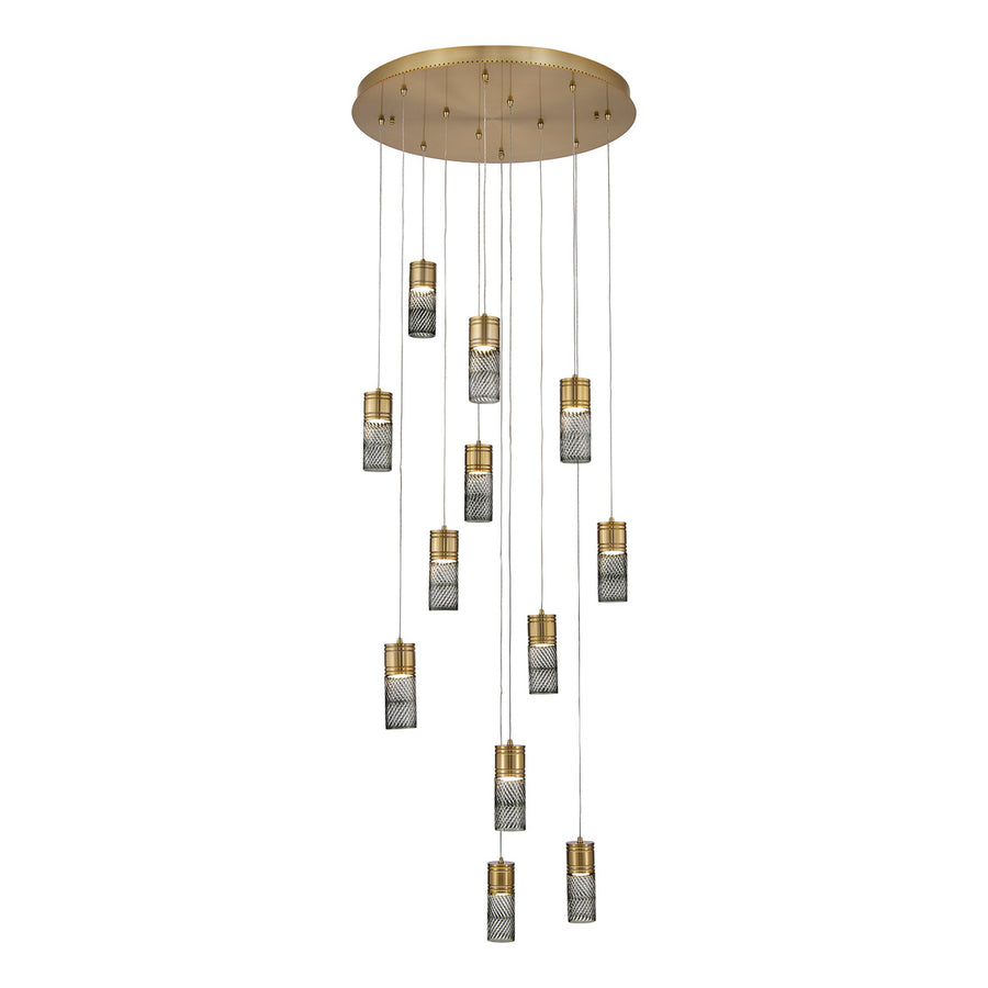 Kiriko 30-in (72-watt) LED Winter Brass Chandelier