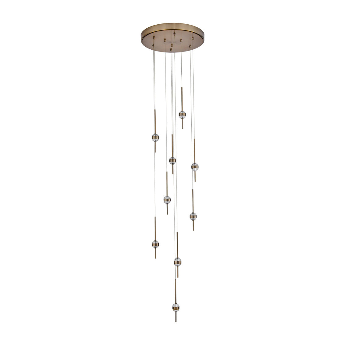 Goccia 21.75-in (63-watt) LED Winter Brass Chandelier