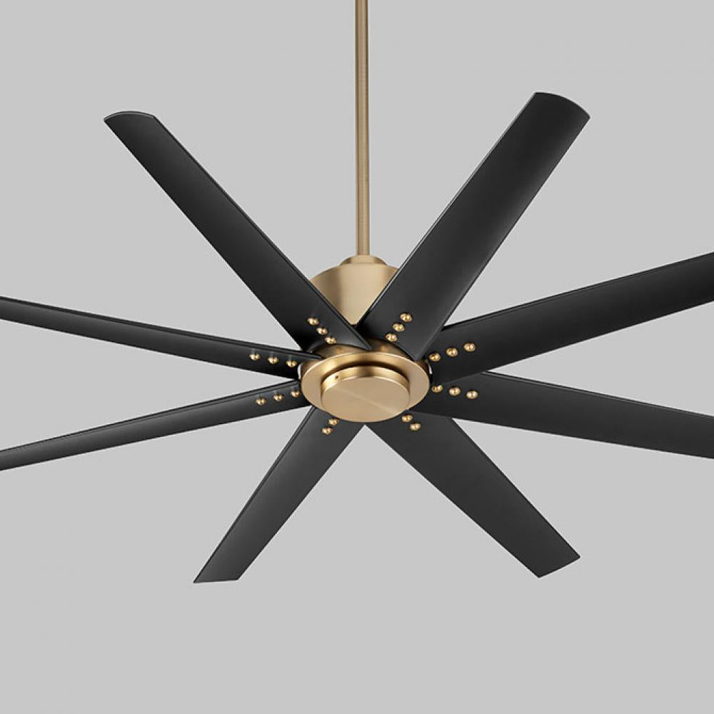 Oxygen Fleet 3-112-40 Modern Farmhouse Ceiling Fan with Remote, 56 Inch - Aged Brass, Matte Black fan blades