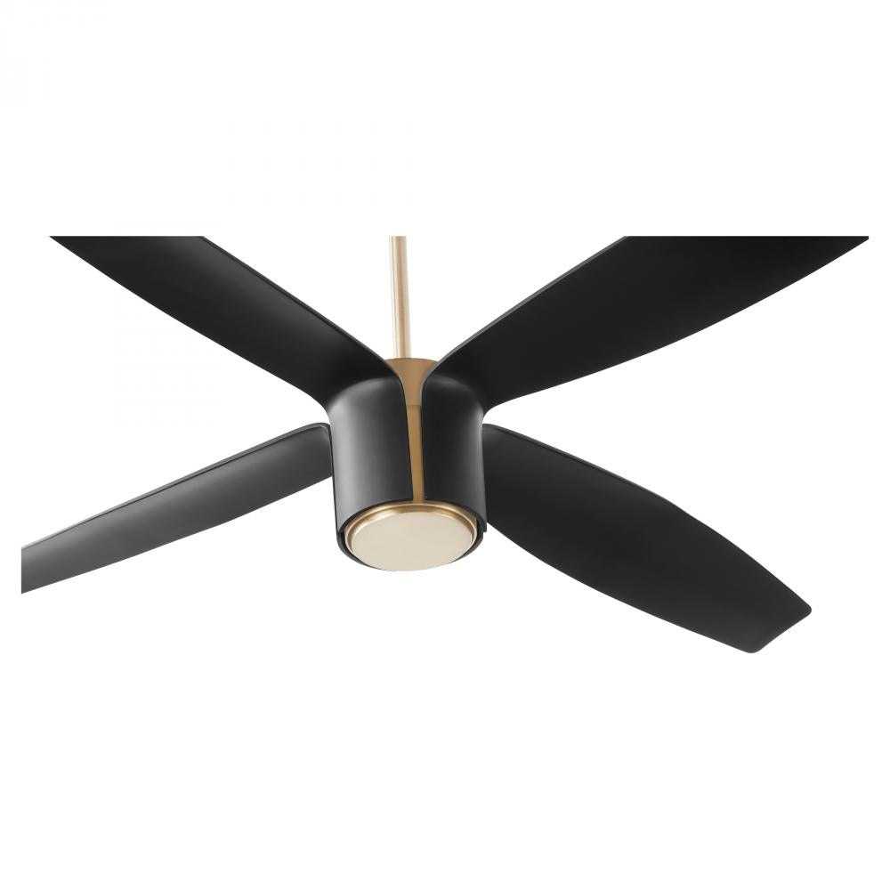 Oxygen Lighting SAMARAN 3-116-4015 Fan - Aged Brass W Black Blades