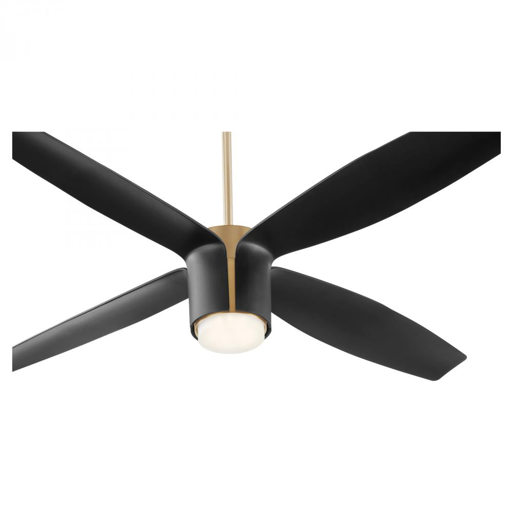 Oxygen Lighting SAMARAN 3-116-4015 Fan - Aged Brass W Black Blades