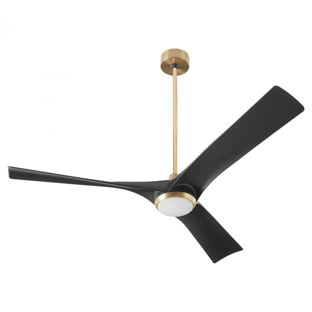 Oxygen Lighting RIDLEY 3-123-1540 Fan - Aged Brass W Black Blades